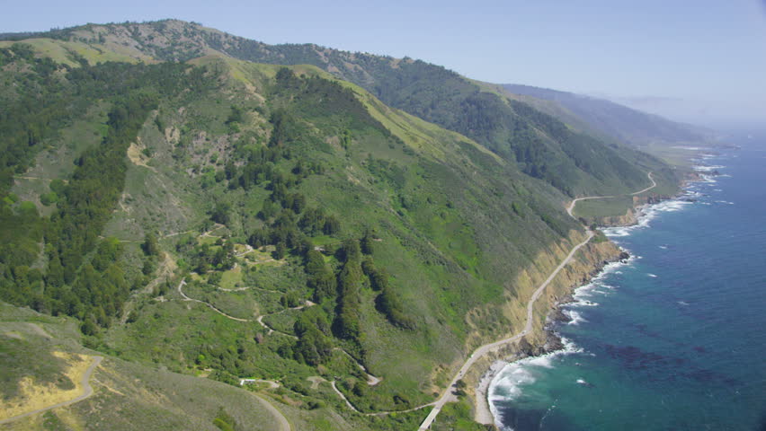 Aerial View of California Coastal Stock Footage Video (100% Royalty ...