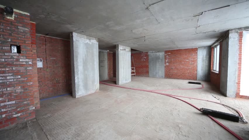 Apartment with Concrete Floor in Stock Footage Video (100% Royalty-free