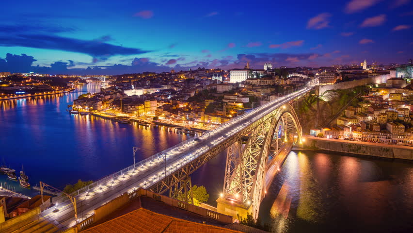 Porto, Portugal Cityscape Over Douro Stockvideos ...