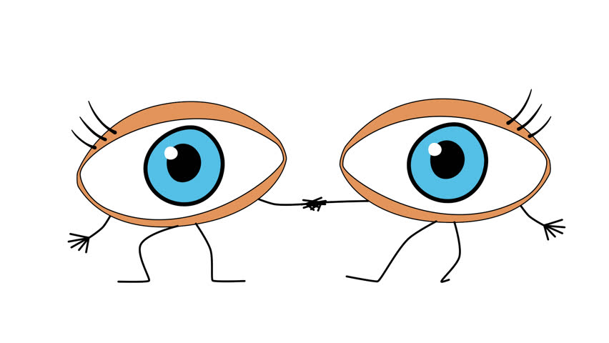 Hand Draws Cartoon Eyes. Which Stock Footage Video (100% Royalty-free