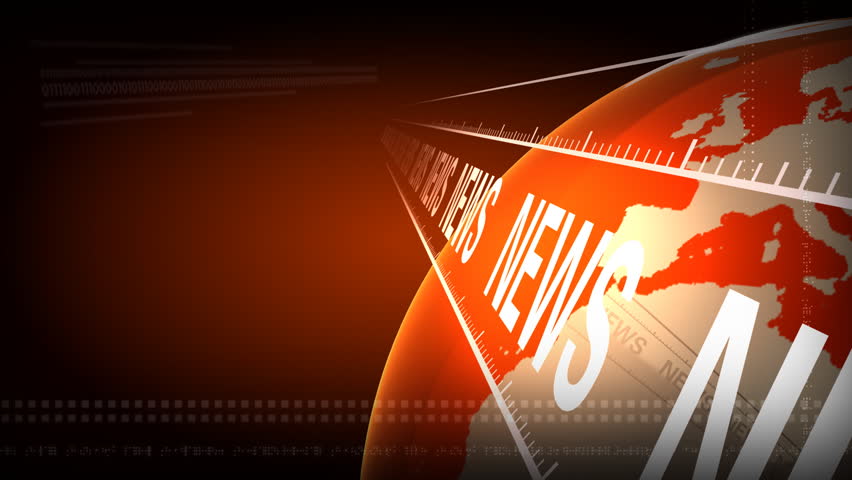 Computer Rendered Animation For News TV Channel With Turning Red Globe And Letters Computer Rendered Animation For News TV Channel With Turning Red Globe And Letters