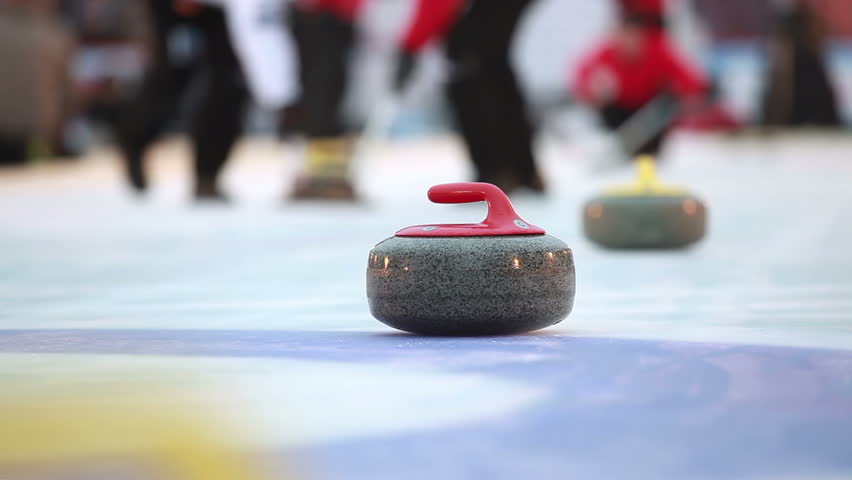 Players Curling Throw Stones On The Ice. Stock Footage Video 12293549 ...