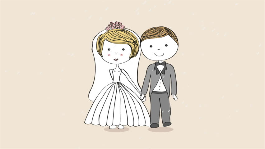 Stock video of cute cartoon couple, video animation, hd | 9089459