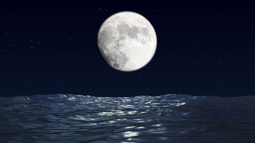 Big Full Moon Over Ocean Stock Footage Video 2570852 | Shutterstock