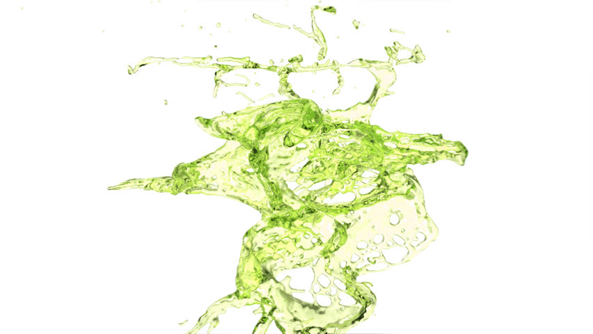 Light green water splash in slow motion, isolated on white (FULL HD ...