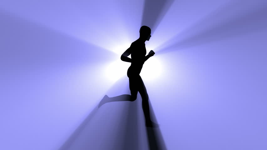 Loopable silhouette of a running man 