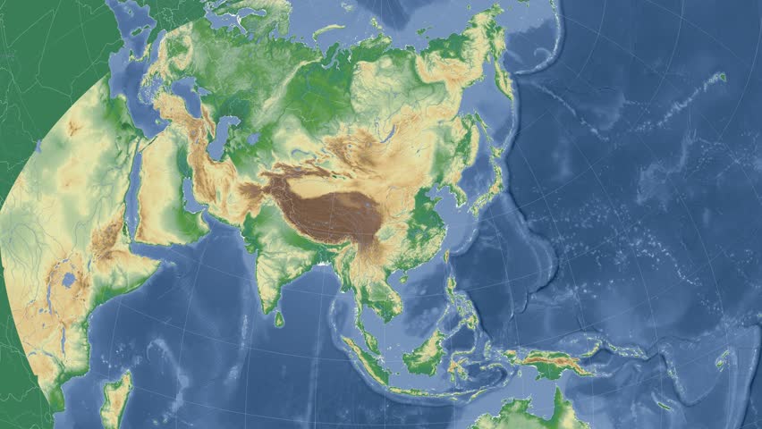 Loopable Spinning Earth With South East Asia Country Maps Displaying ...
