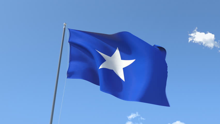 Somalia Flag Waving. Sky Background. Seamless Loop. Stock Footage Video ...